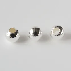 2mm-20mm Solid 925 Sterling Silver Beads for jewelry making, S925 silver balls to make bracelets and necklaces.