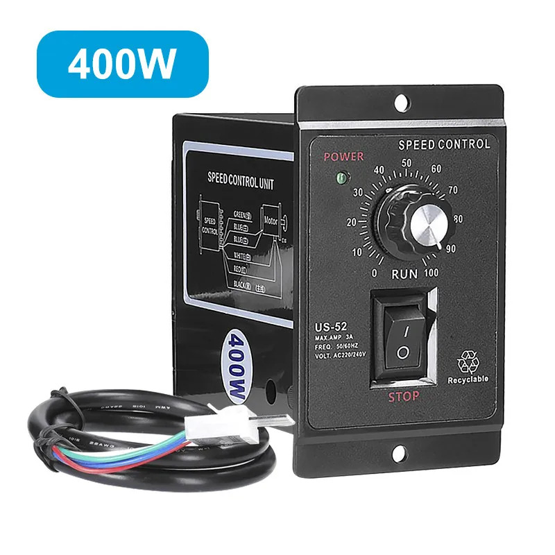 US-52 400W AC 220V 50/60Hz AC speed controller AC regulator motor control forword backword with filter capacitor Motor Speed