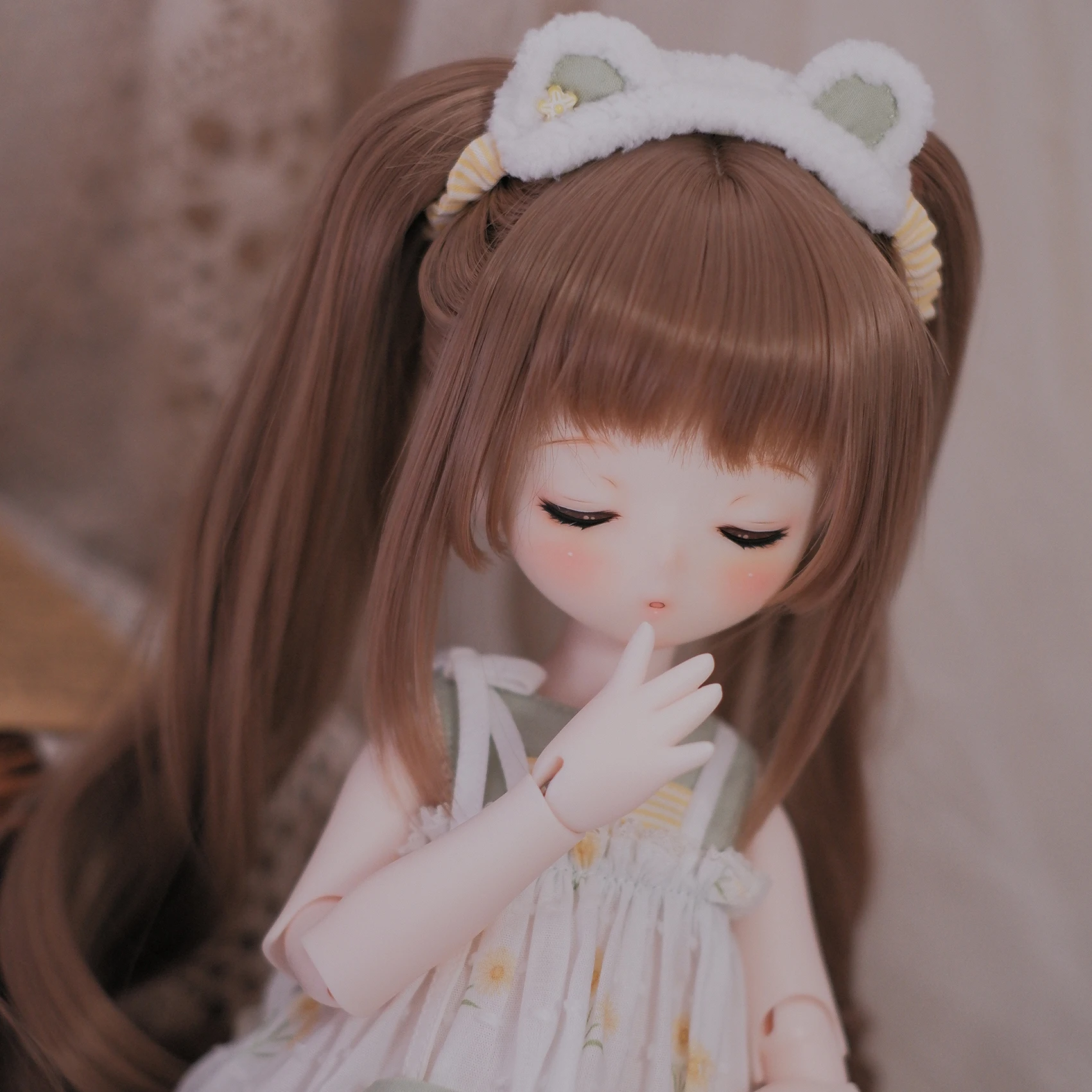 

Bear girl sleep Ruru sleep lala BJD doll cartoon 4 points naked baby two-dimensional sd high resin spot makeup