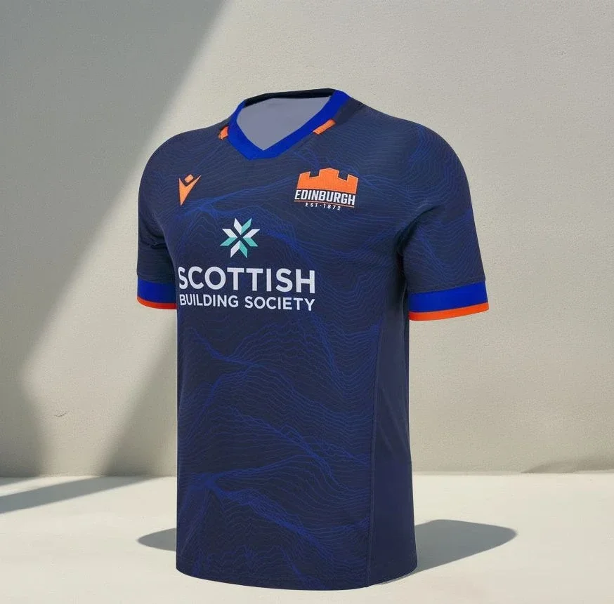 

New Edinburgh Rugby Home Jersey Men Women Kids Sports Casual T-Shirts Round Neck Short Sleeve Shirts Breathable Fast Dry Tops