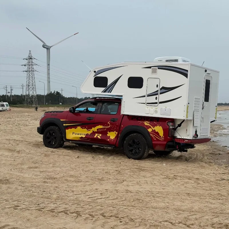 RVs, camper vans, mini pickup trucks, foam camping boxes, camping bed trucks, and slide-in camper vans