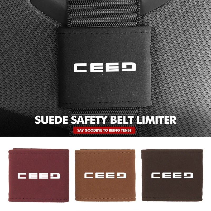 Car Seat Safety Belt Leather Limiter Accessories Auto Universal For KIA Sorento Stinger Spectra Niro Cadenza Sephia