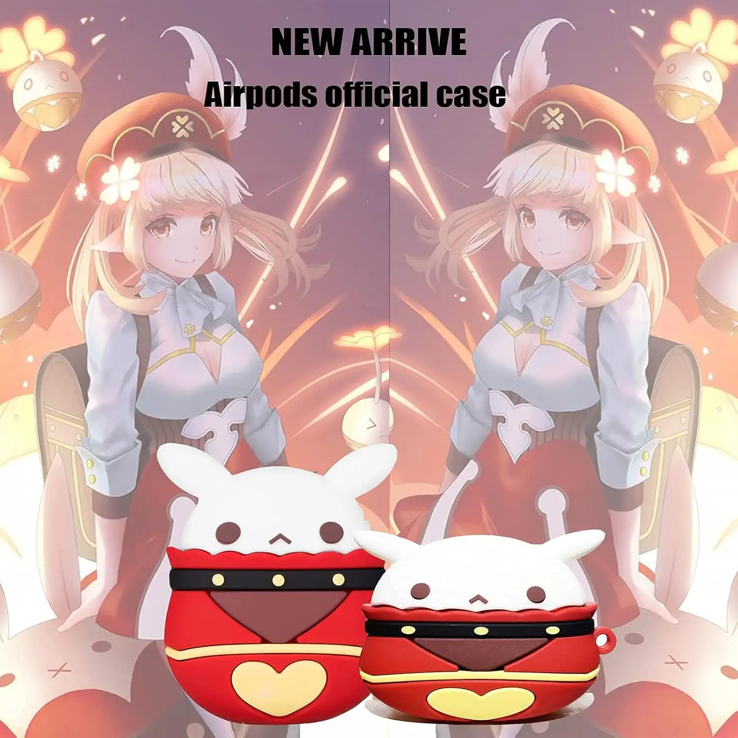 에어팟 4 귀여운 만화 재미있는 고스트 엘프 디자인 실리콘 이어버드 케이스, 에어팟 4 케이스 후크 포함, 2024 신제품 커버, 2024