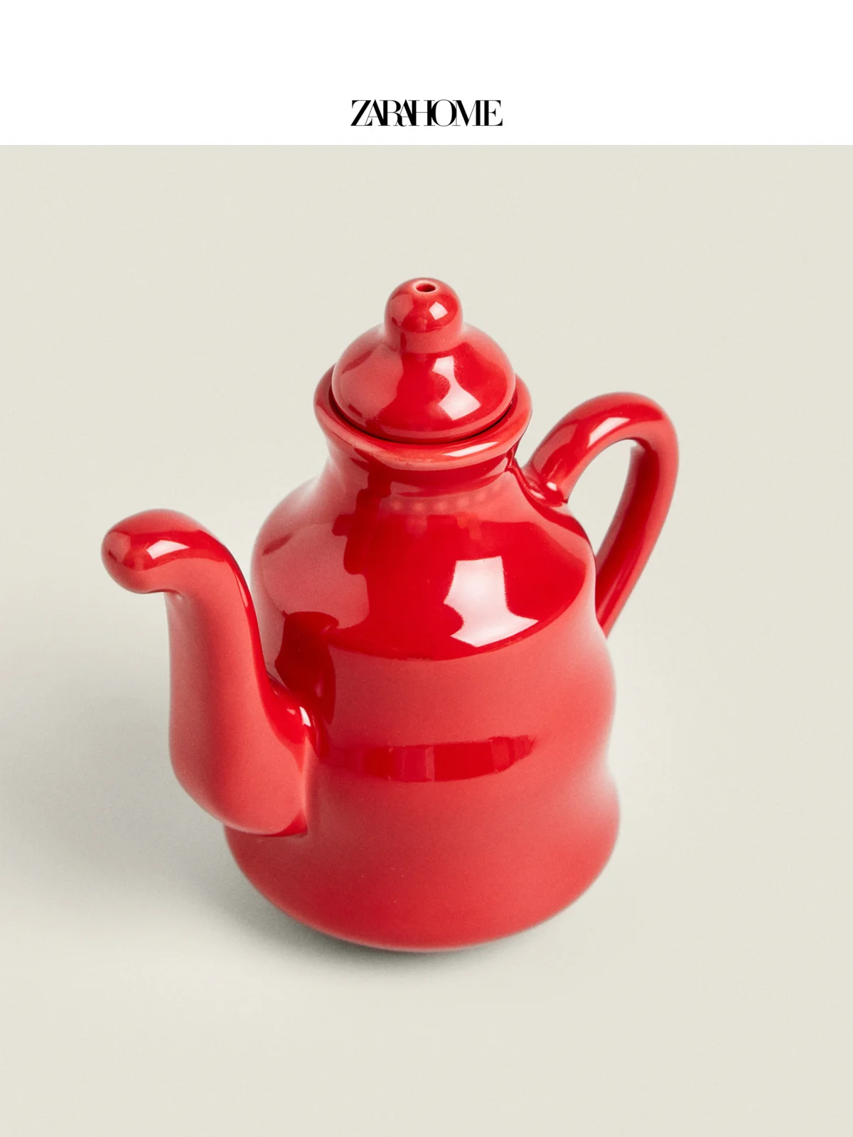 【New Year Series】European-style shiny solid color appearance stoneware teapot