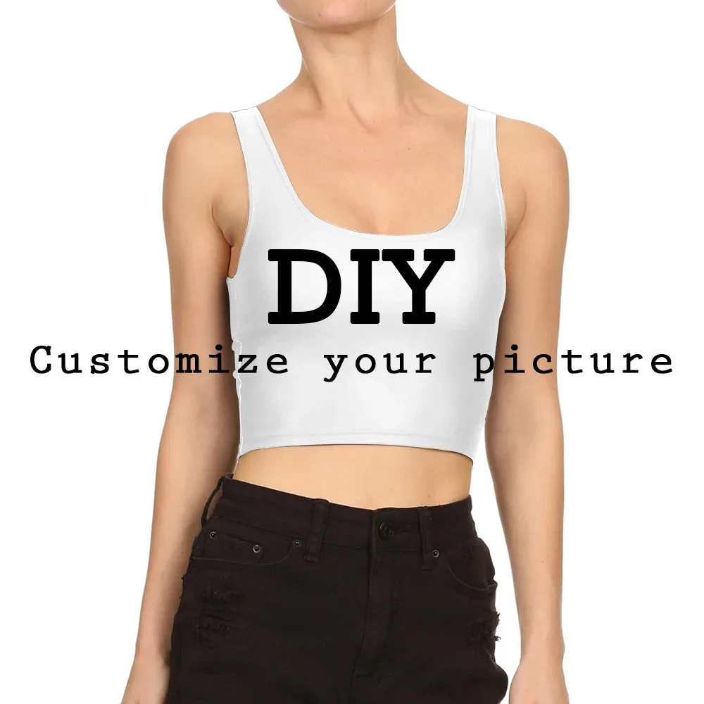 NADANBAO DIY Customize Your Text or Picture CROP TOPS Women 3D Digital 1MOQ Tank Tops Customize Own Design Face Pattern Top