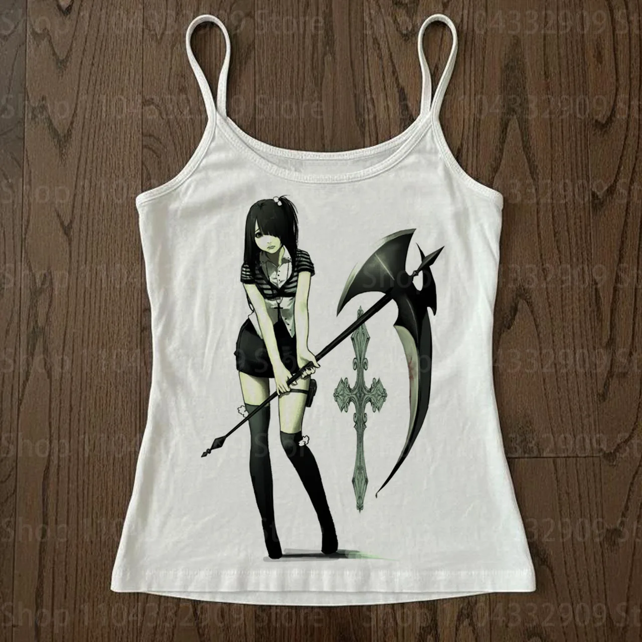 Aesthetic Gothic Punk Grunge Print Women Clothing Cool Girl Harajuku Tees Tops Vintage Fairy Printing Slim Summer Sexy Tees Tops