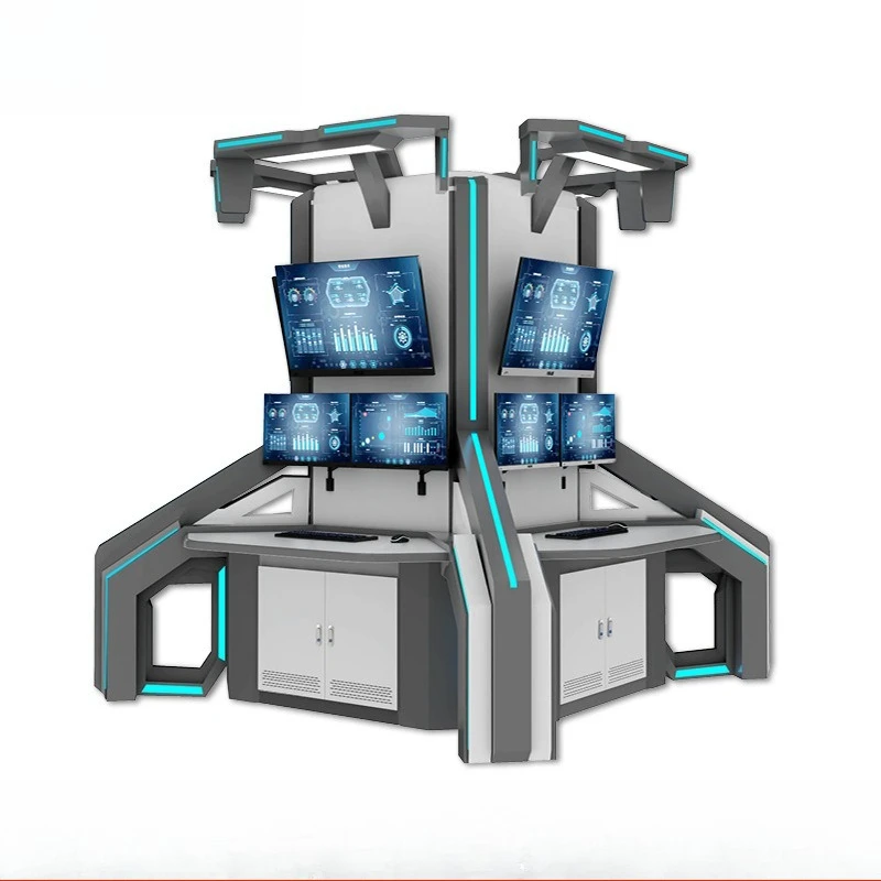 

Command Center Console Technology Sense Multimedia Dispatcher with Light Strip Duplex Monitoring Console