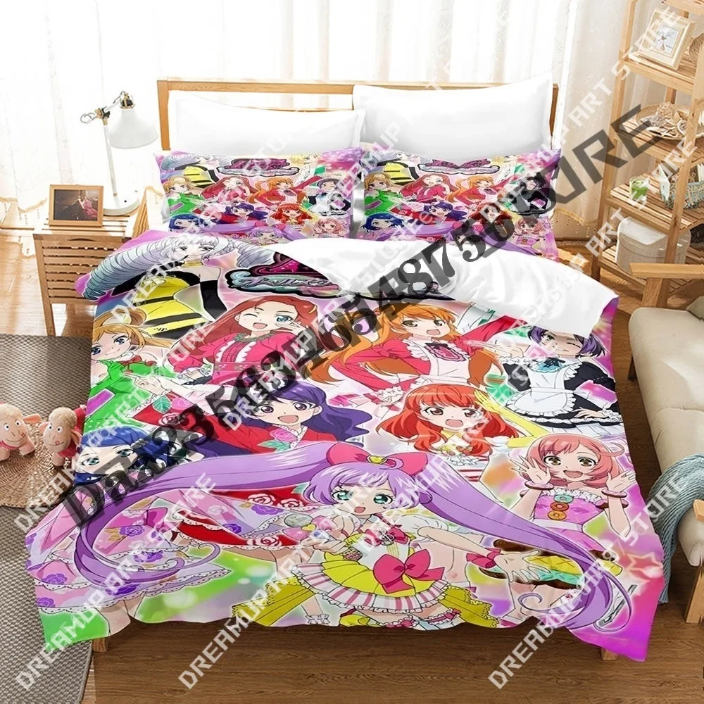 

Комплект постельного белья с 3D-принтом Idol Time Pripara Anime, размеры Twin, Queen, King, Full Size, пододеяльник, наволочки, для мальчиков, девочек, взрослых, домашний текстиль