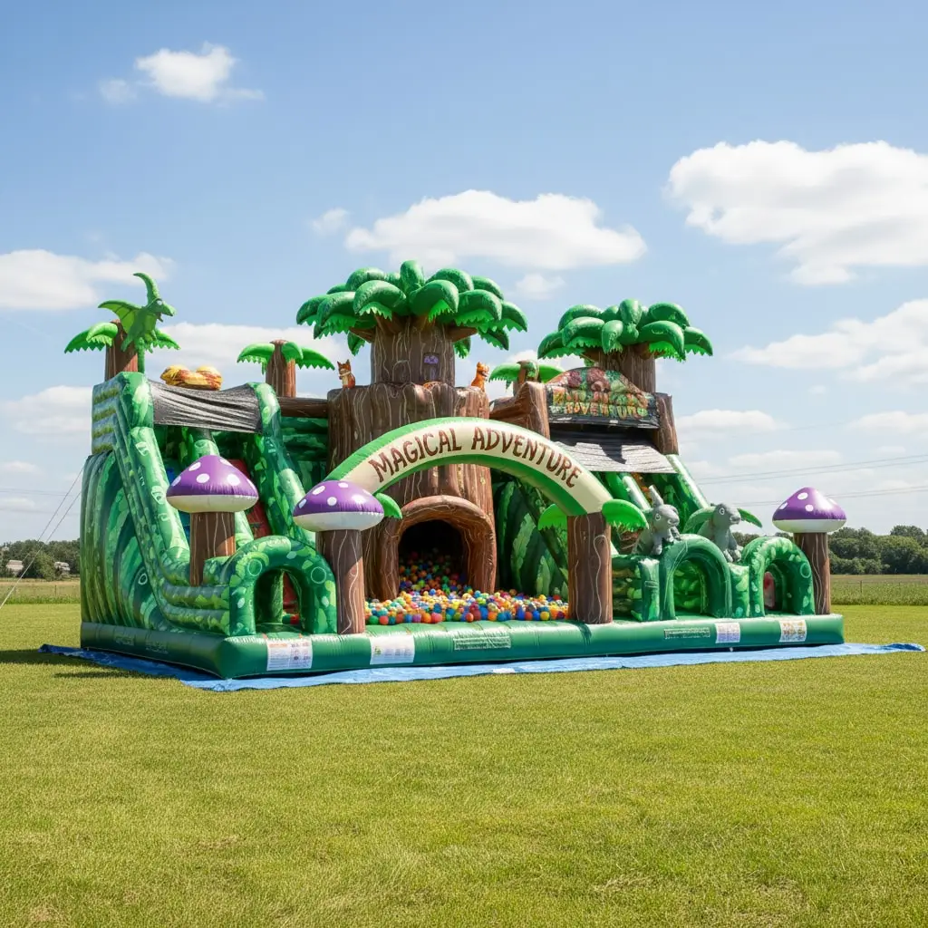 Premium Bouncy Castle Commercial Cosmic Bounce House Bouncer Jumping Sliding 0.55mm PVC Inflatable Castle Park Commercial Rental