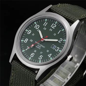 Boys Brand Cheap Watches Men Fashion Casual Nylon Band Sports Army Gifts Date Quartz Wrist Watch Fluorescent Relogio Masculino 1