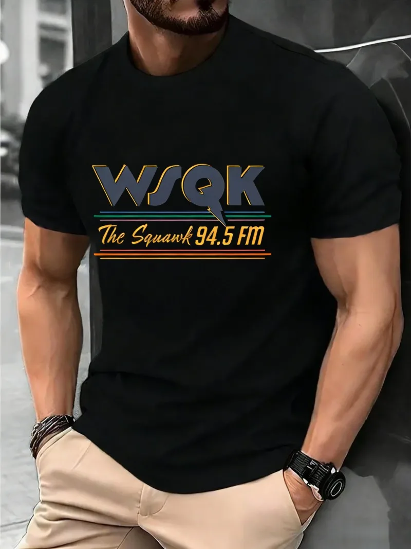 

WSQK The Squawk 94.5 FM Tshirts Beam Me Up Tshirts Place Sucks Graphic Print T-shirt Cotton Short Sleeve Male Tees Streetwear