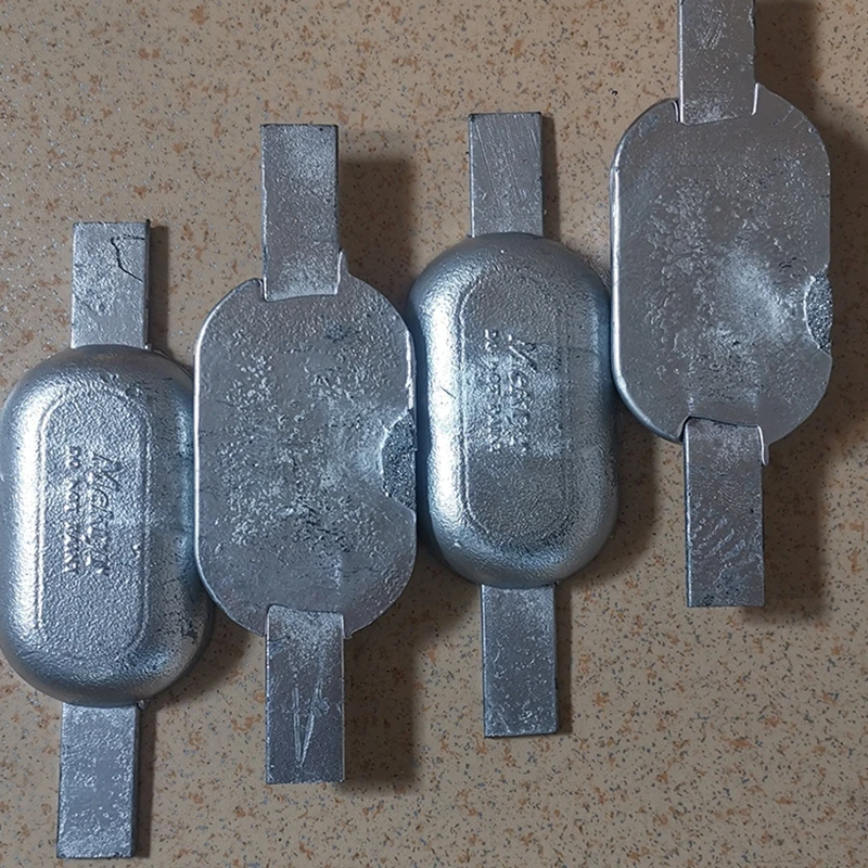 0.5kg 1kg spawany morski blok cynkowy anoda antykorozyjna ze stopu cynku fabryka bezpośrednie dostawy punktowych nóżek żelaznych dostosowana