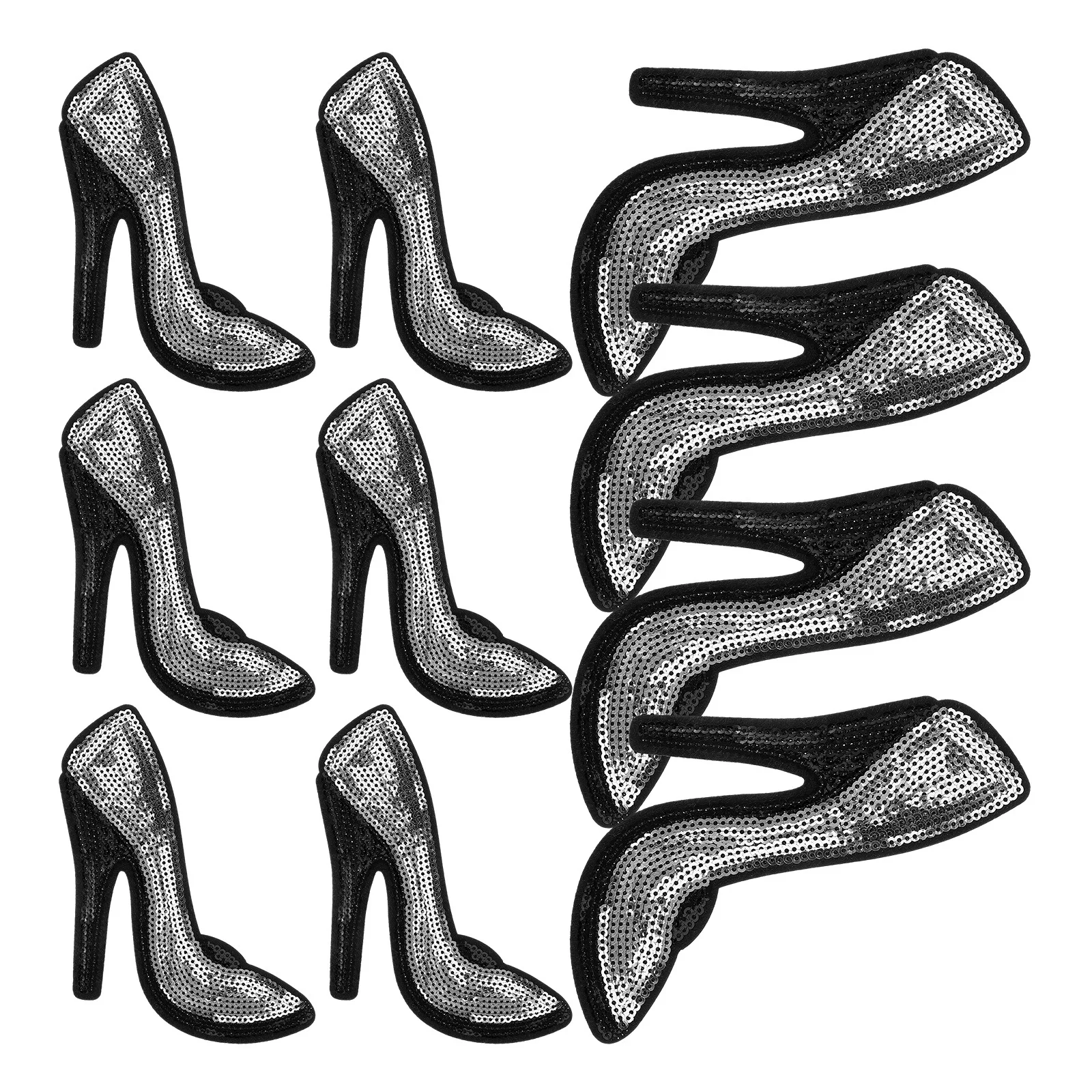 

5Pairs High Heel Cloth Patches DIY Applique Clothes Accessories Embroidered Badges for Socks Hats Bags Patches