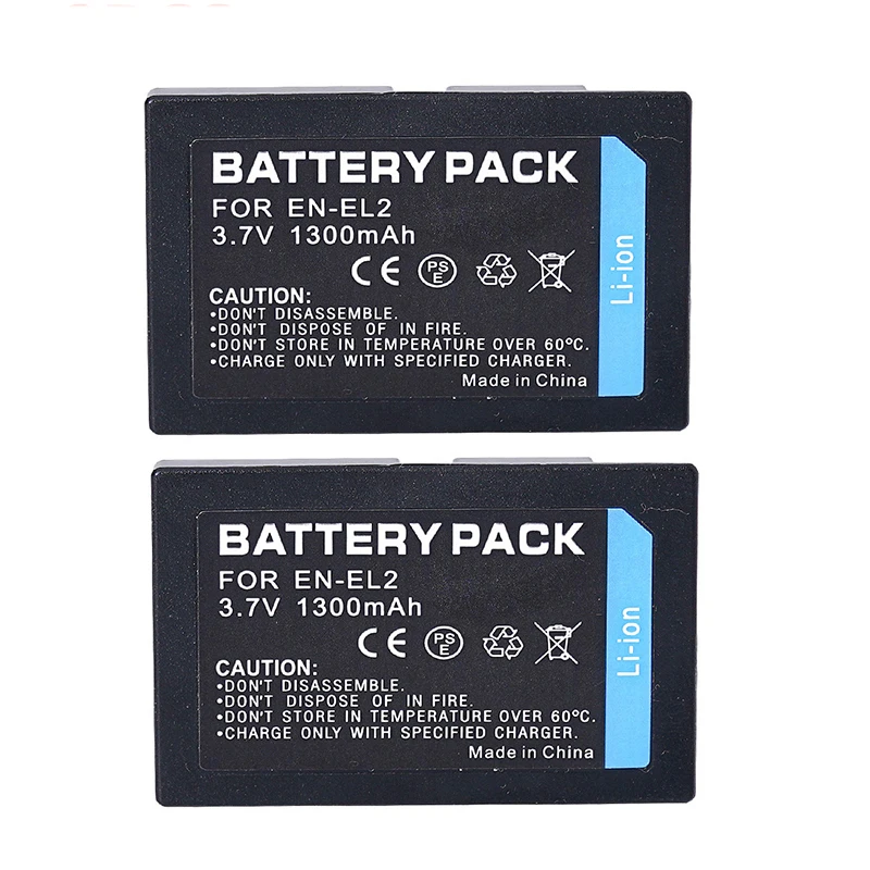 

3.7V 1300mAh EN-EL2 ENEL2 EN EL2 Rechargeable Li-ion Battery For Nikon Coolpix 3500 3200 3100 2500 SQ Digital Camera
