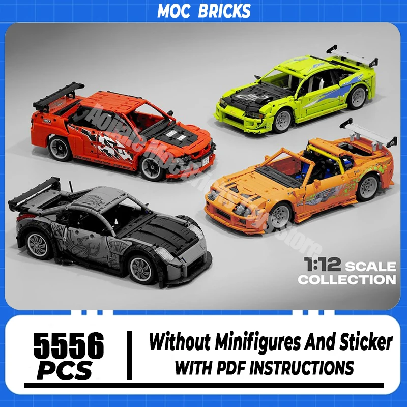 

Movie Car Series Moc Building Bricks (1:12) DK's 350Z/ Supra MK4 / Lancer Evolution/ Eclipse Fast Technology Blocks DIY Assembly