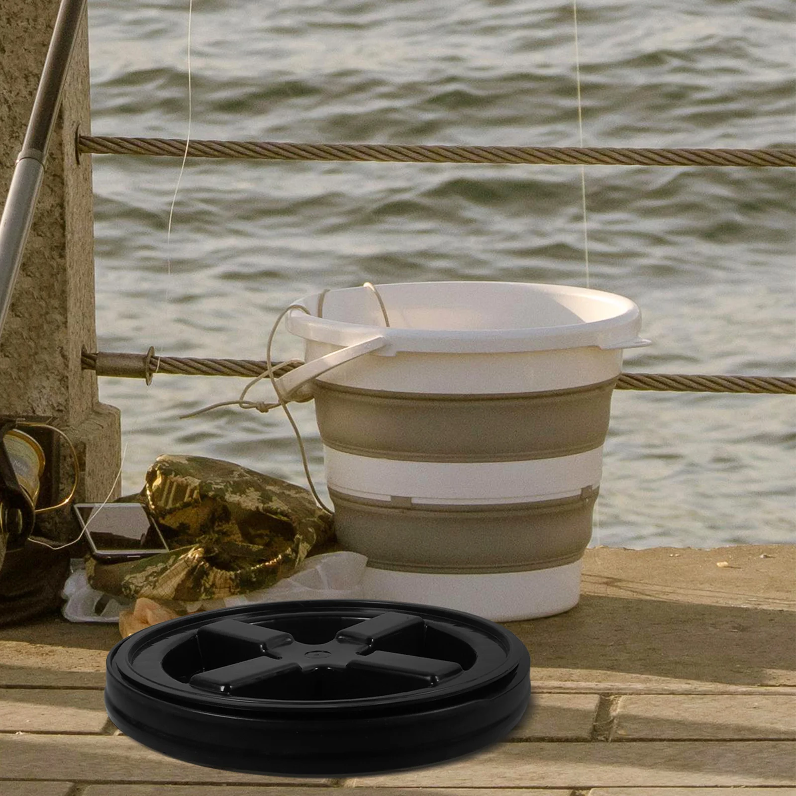 

Leak-Proof Thickened Pp Water Bucket Lid For Car Wash Fishing Reusable Dustproof Cover Replacement Cap Waterproof Outdoor Use