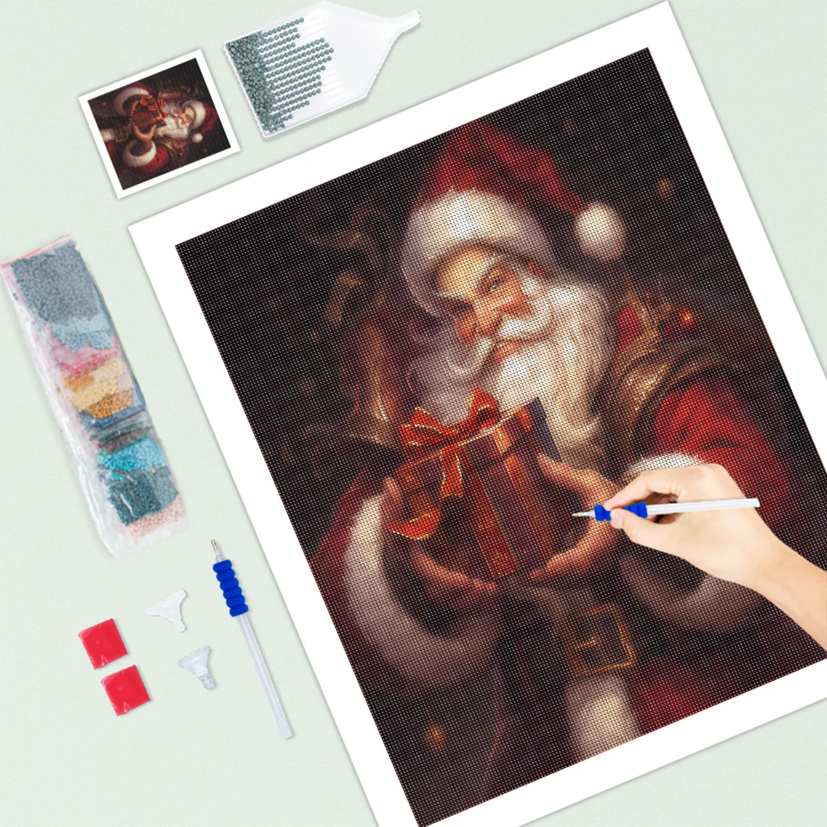 RUOPOTY DIY Diamond Painting Santa Claus Full Mosaic Cross Stitch Embroidery Christmas Decoration Living Room