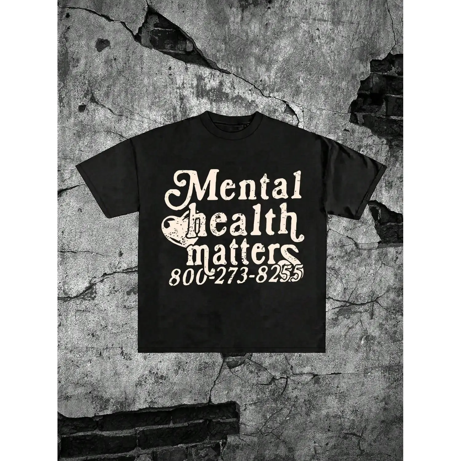 (Cotton T-Shirt) MENTAL HEALTH MATTERS Printed Short-Sleeved T-Shirt. Men's Summer Round Neck Short Sleeve T-Shirt, Fashion Printed T-Shirt