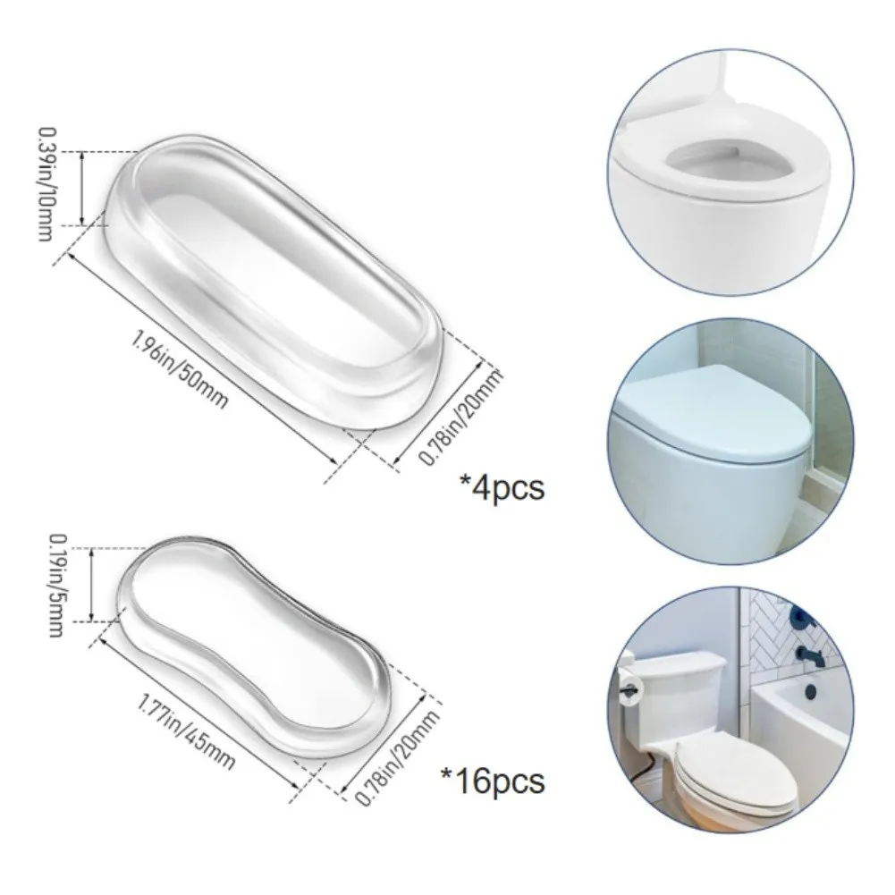 Anti-collision Pads Toilet Seat Bumpers Clear Silicone Anti-collision Pads Toilet Seat Bumpers Noise Reduction Flexible Padding