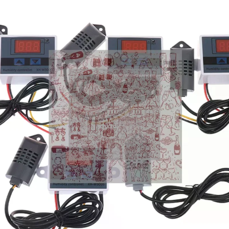 XH-W3005 Digital Humidity Controller 12V 24V 220V Humidistat Hygrometer Humidity Control Switch Regulator + Humidity Sensor