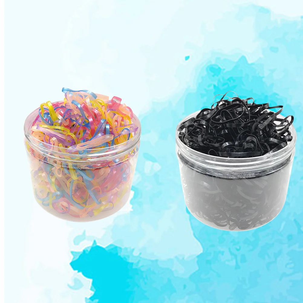 1000Pcs Rubber Bands Box Set Multicolor Elastic Hair Bands Disposable Hair Ties for Handcraft Ponytail Holder