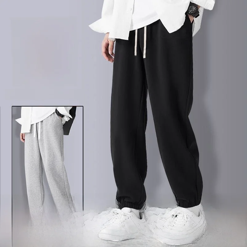 

Мужские зимние свободные спортивные брюки прямого кроя на флисовой подкладке, повседневные брюки, модные спортивные штаны в стиле Харадзюку