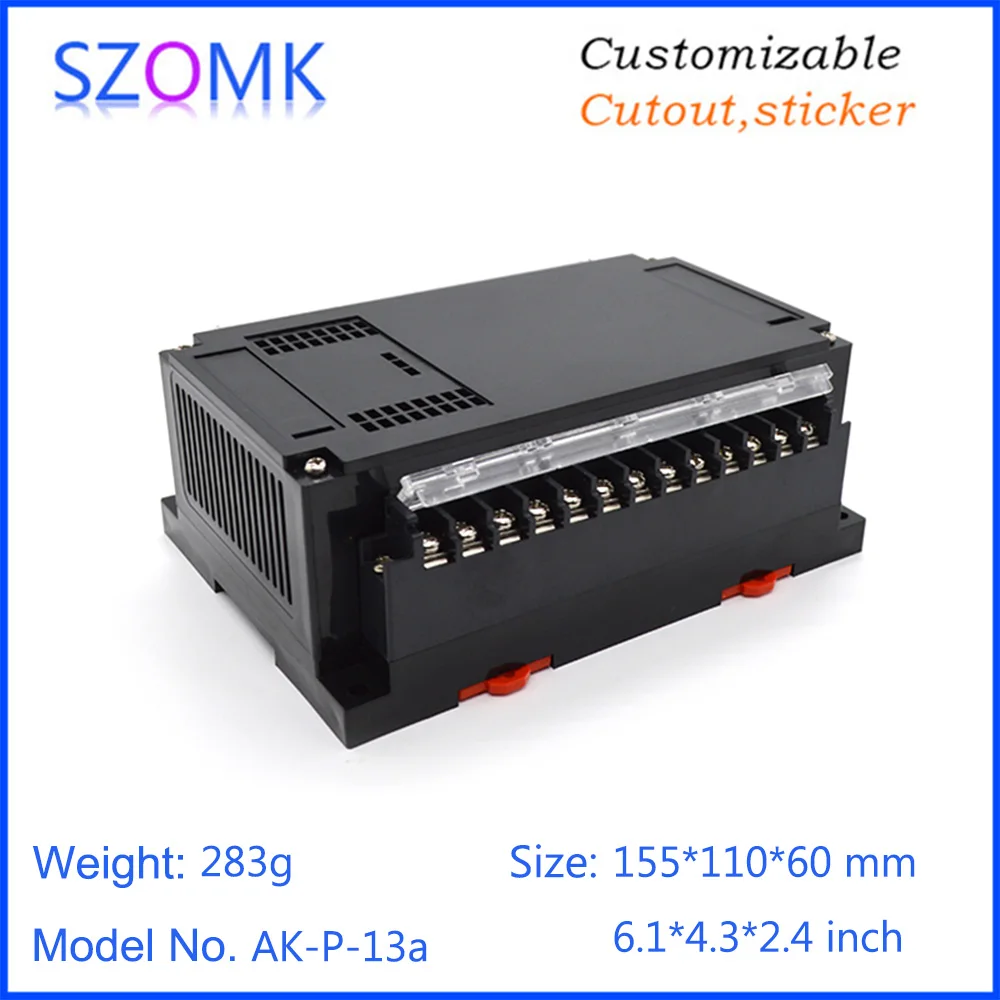 155X110X60MM  Industrial Din Rail Plastic Enclosures PLC Housing for Electronics Project Box Small ABS Electronic Junction Box