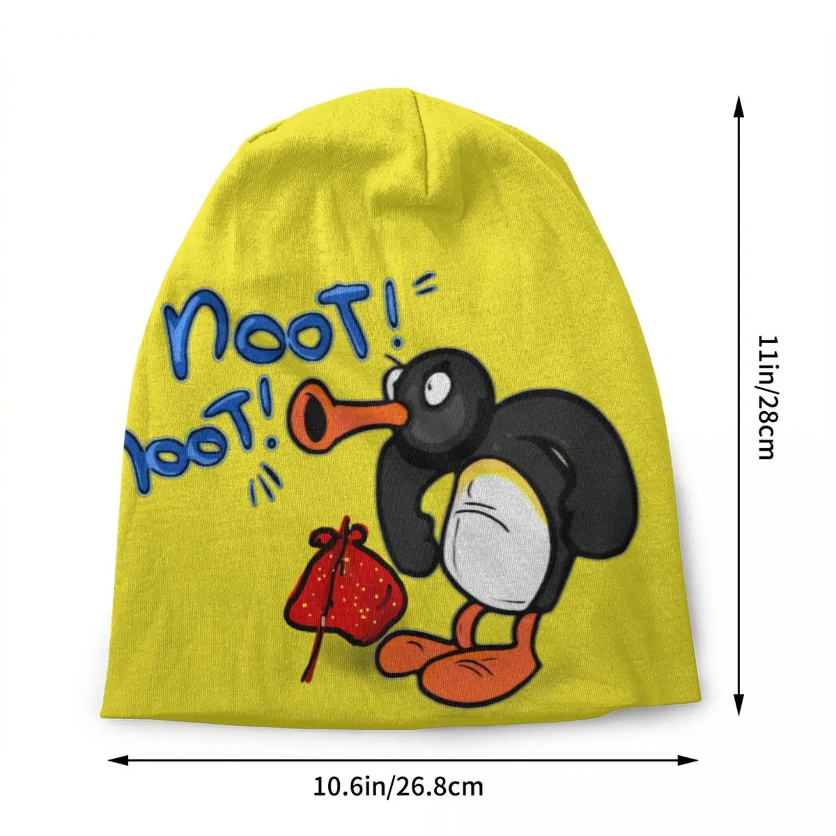 Noot Noot Pingu Funny Skullies Beanies Caps Hip Hop Winter Warm Women Men Knitted Hats Adult Unisex Cartoon Penguin Bonnet Hats