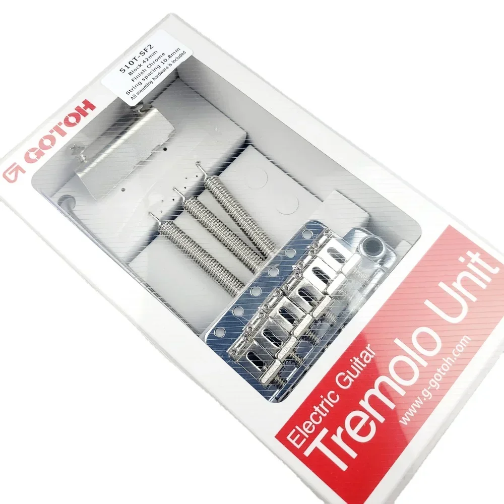 GOTOH 510T-SF2 Electric Guitar Tremolo System Bridge Silver Chrome Made in Japan Suitable for Guitar Replacement