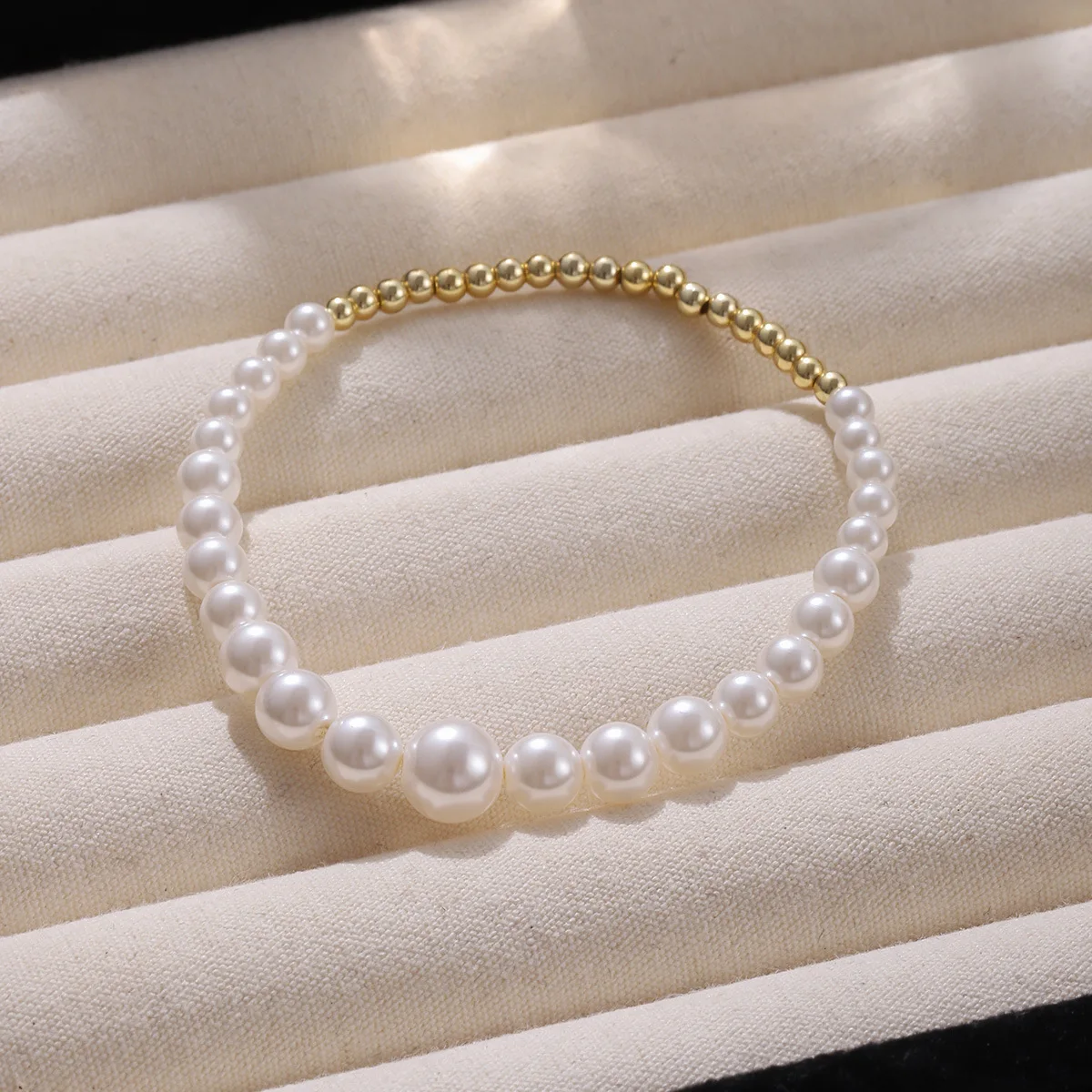 

bracelets woman pearls Beaded Bracelets for Women Pearls Strand Elastic Charm Bracelet Office Career Jewelry
