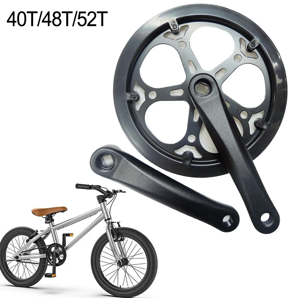 Bicycle Single Speed Crankshaft 170MM 48T 40T 52T Square Hole Chainring CrankArm Set Bike Crankset Accessories