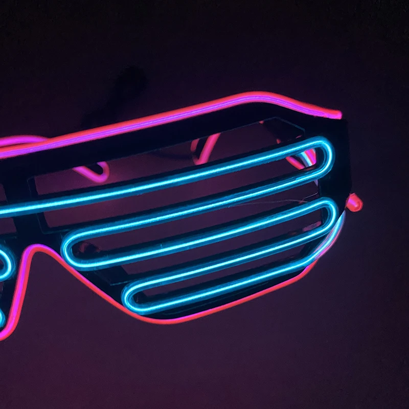 Light Up Flashing Shutter Neon Rave Glasses Led Glasses Flashing Sunglasses Glow in The Dark For EDM music show DJ Costumes