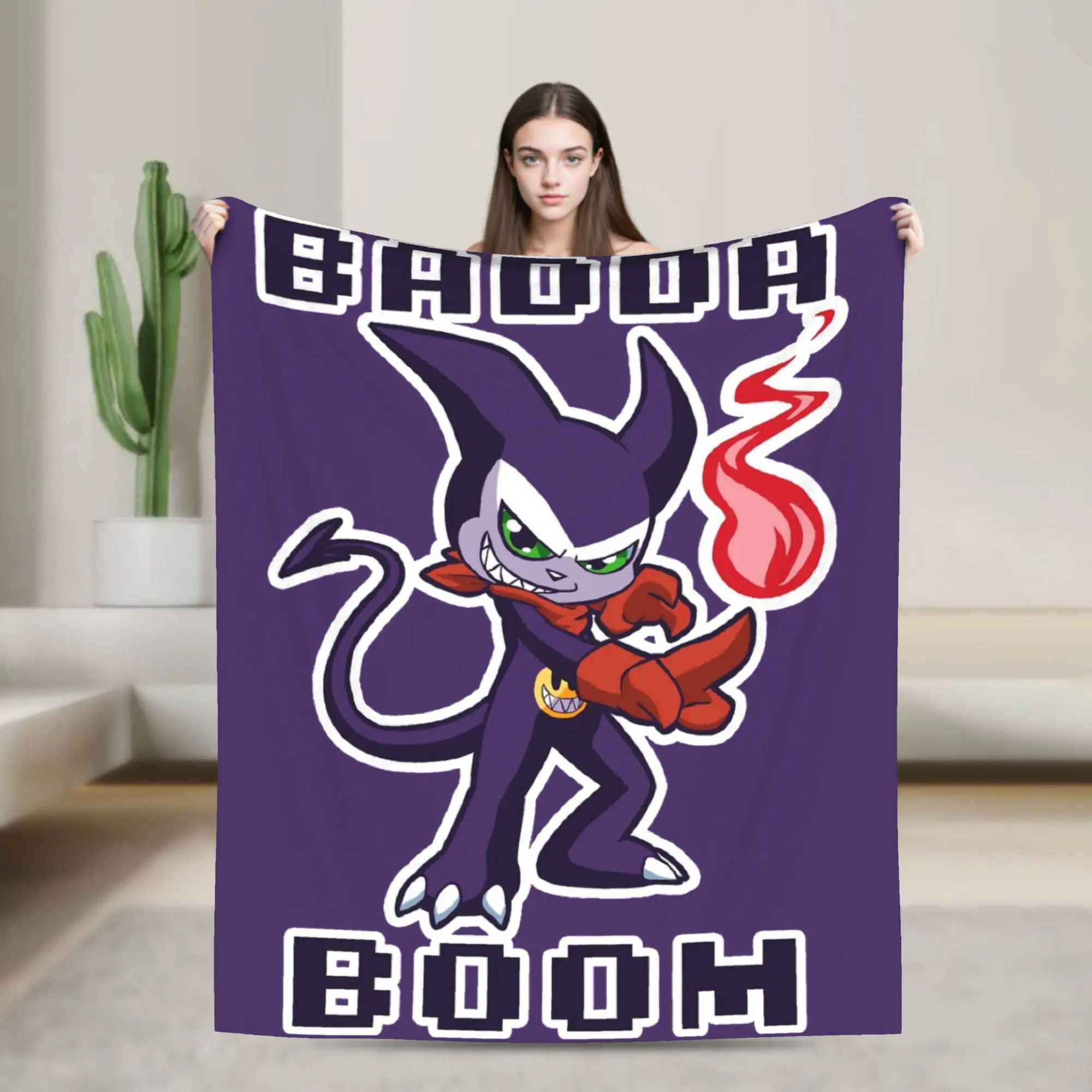 Badda Boom Flannel Blanket Digimon Tamers Funny Throw Blanket for Home Hotel Sofa  200x150cm Plush Thin Quilt,