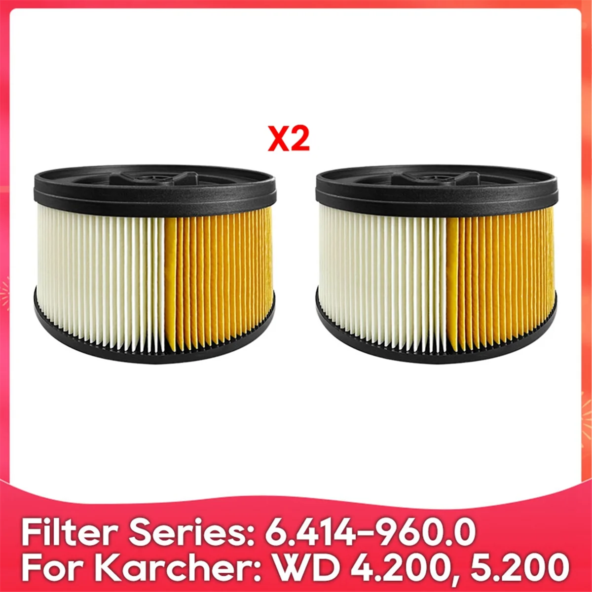 

B26B For Karcher WD 4.200, 5.200 M, 5.300 M, 5.500 M, 5.800 Eco Ogic, 6.414-960 Vacuum Cleaner Filter Accessory Parts