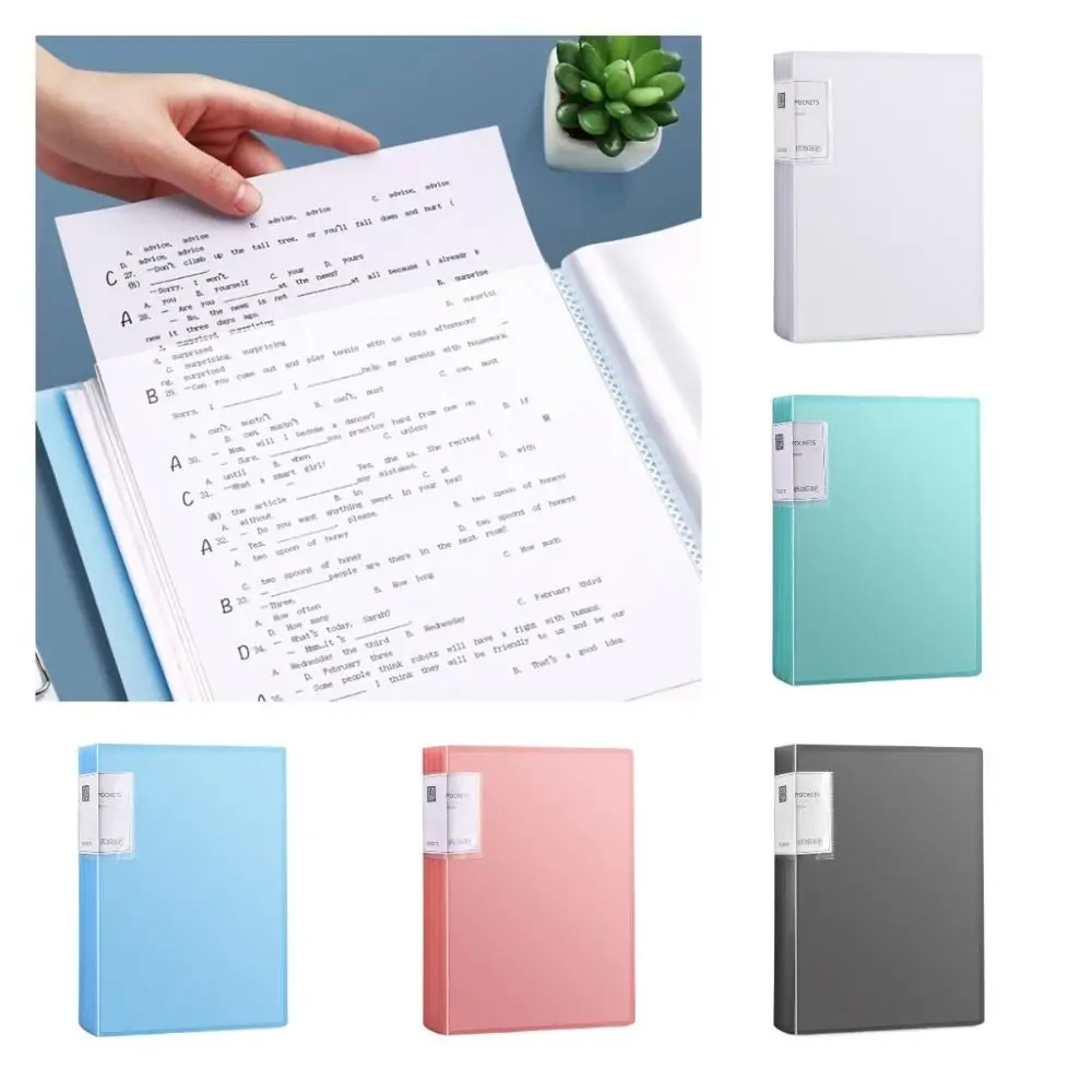 Large Capacity A4 File Folder Dustproof 20/30/40/60/80/100 Sheets Paper Organizer Waterproof Translucent Document Container