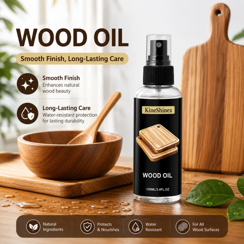 Food Grade Wood Oil Spray Anti Crack Mildew Resistant Nourishing Wax Oil Brightening Care Solid Wood Tableware Kitchen Utensils