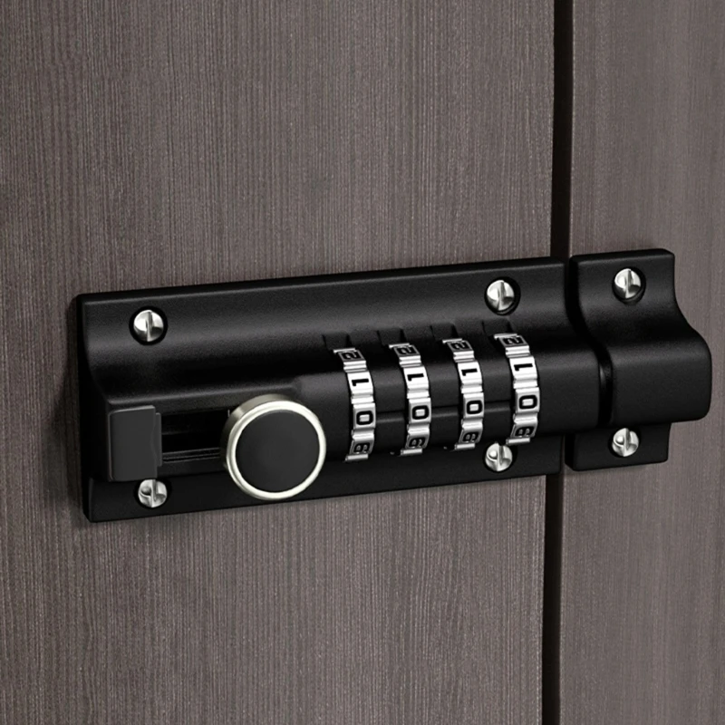 Slide Lock Mechanical Password Lock Aluminum Alloy Sliding Door Lock Anti-theft Safety Combination Digit Lock