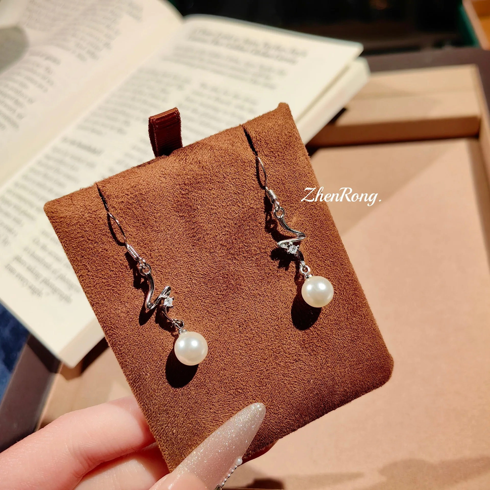 Simple Versatile Pearl Silver Earrings About Light Luxury Temperament Long Earrings Elegant Earrings