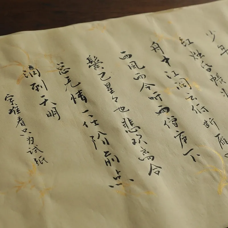 30 Sheets Xuan Paper for Calligraphy - Semi-Raw/Semi-Ripe Rice Paper - Small Regular Script Practice 34x69 cm