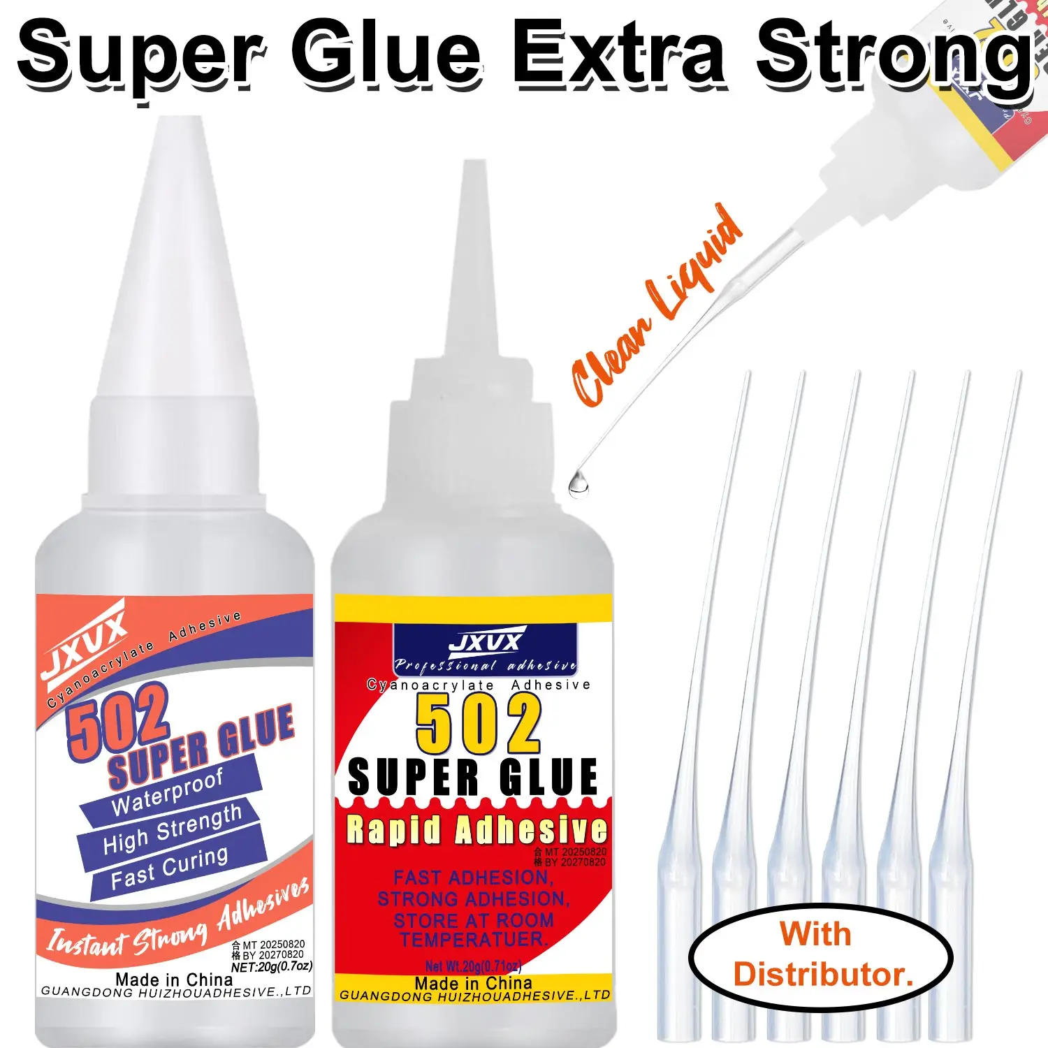 502 Flüssig-Superkleber für Metall, 20 g klarer, sofortiger, dicker CA-Kleber für Edelstahl, Aluminium, Heimwerker, Basteln und Reparieren, schnell trocknende, hochfeste, dauerhafte, professionelle