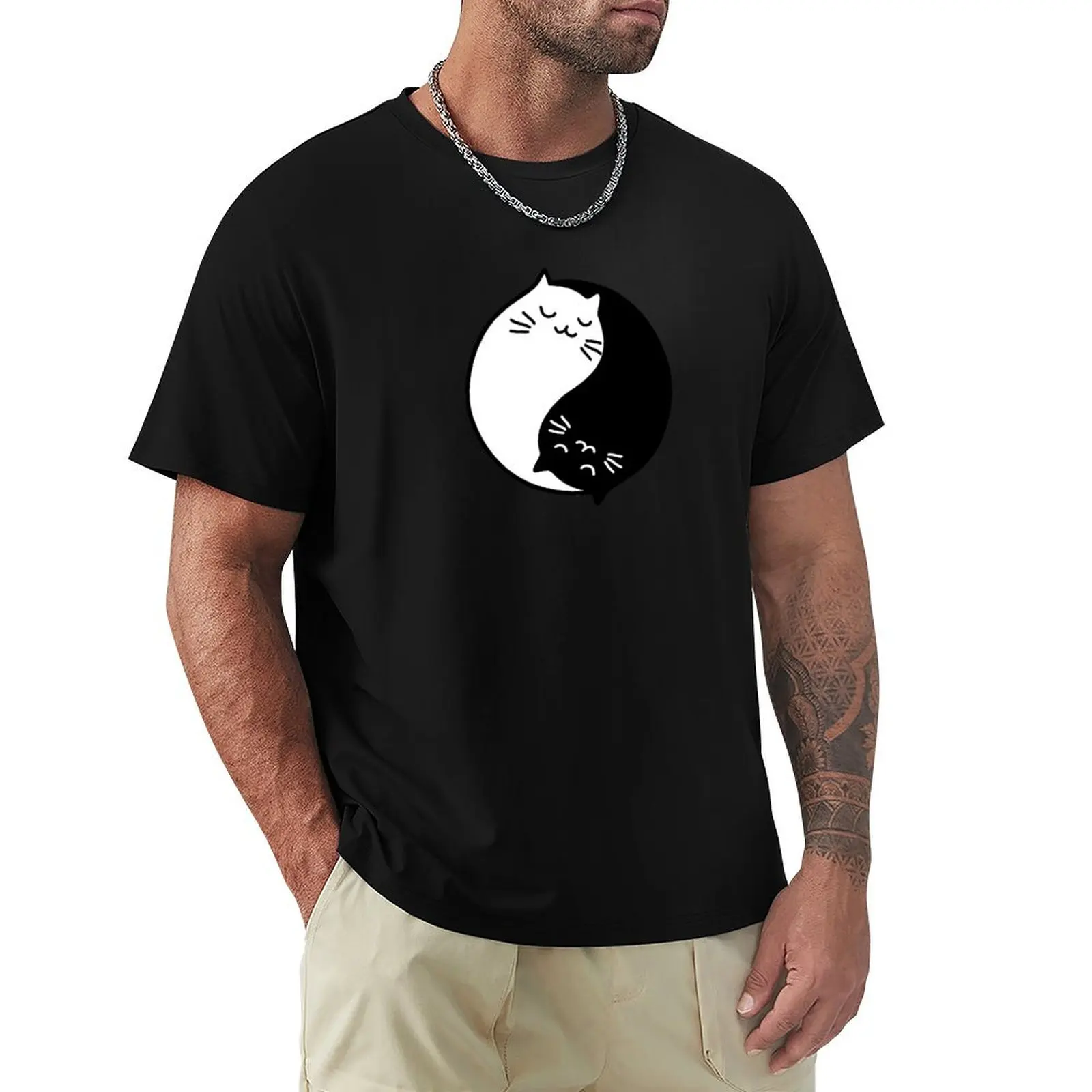 

Cute yin yang cats T-Shirt Mechanic Work Tee Shirt