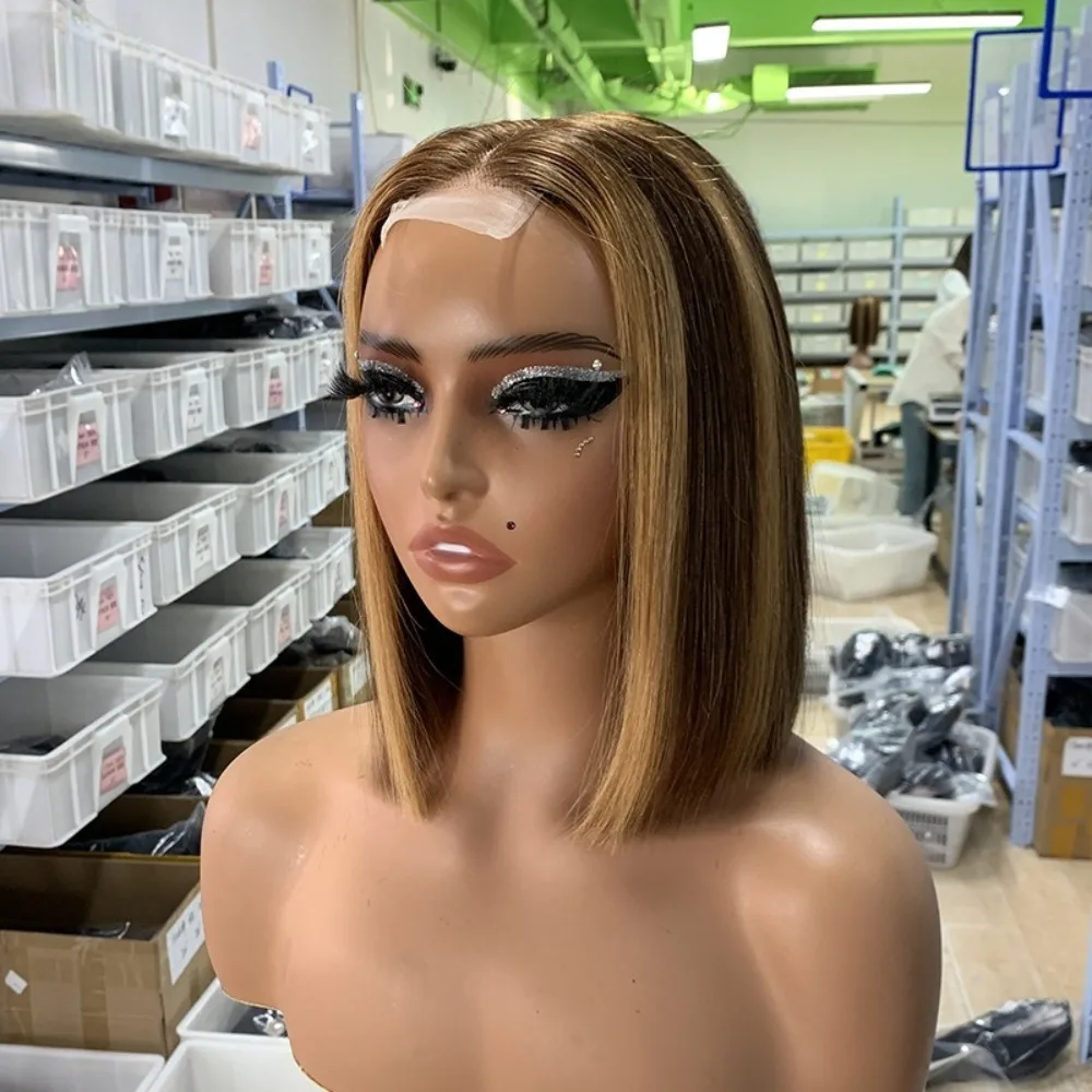 Hochwertige 12A 2*6 Kim Closure Bob Perücken, Schauspielerkopfbedeckung, brasilianisches Echthaar Remy, 8-12 Zoll, 180% Dichte, natürliche Farbe – Detail 6