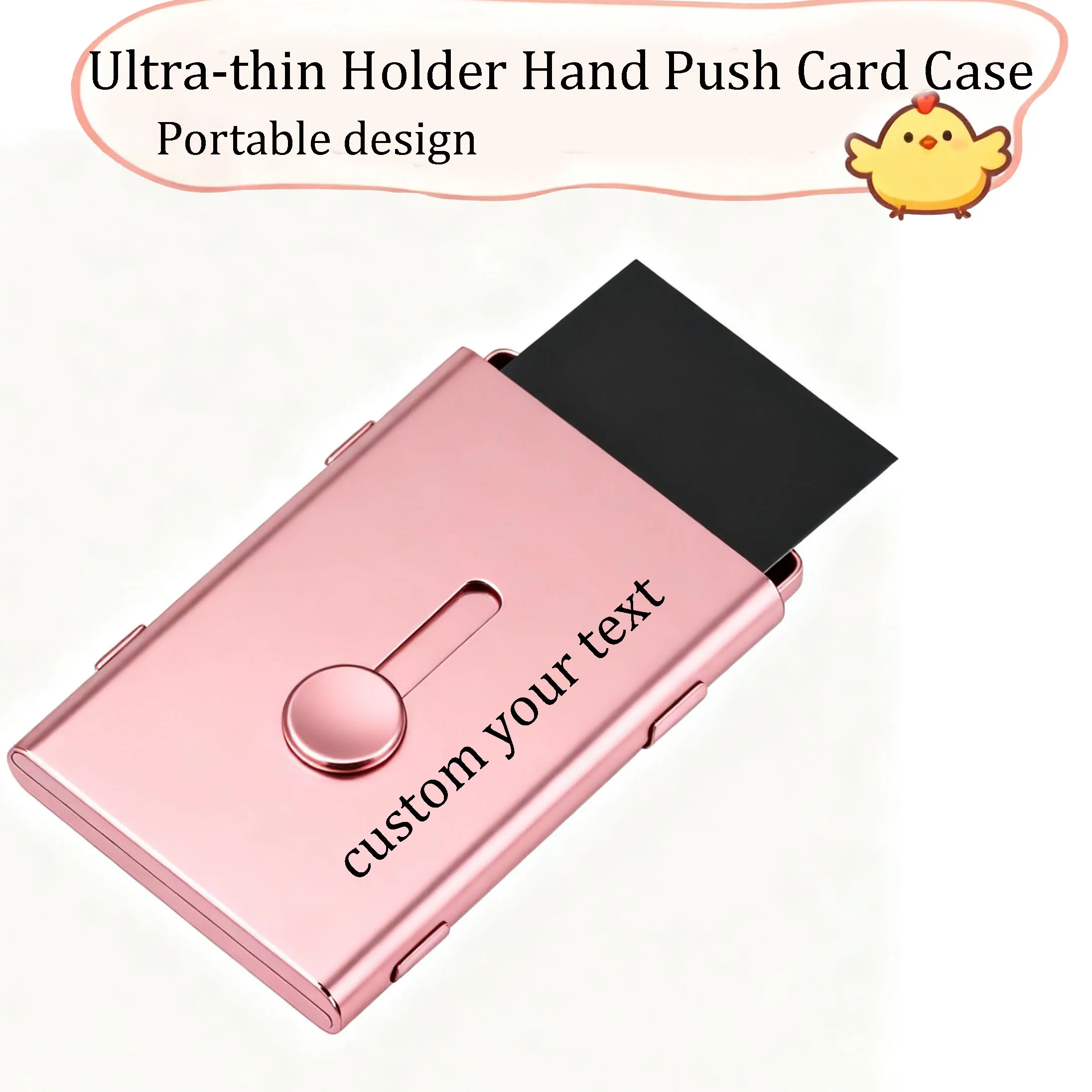 1 Piece Personalized Metal Business Card Holder Box Custom  Holder Hand Push Card Case ultra-thin Business Card Storage Box
