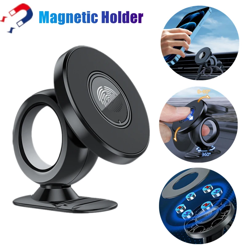 Magnetic Car Phone Holder Universal Magnet Stand Air Vent Press Rotatable Phone Mount Support For iPhone 14 13 Xiaomi Samsung