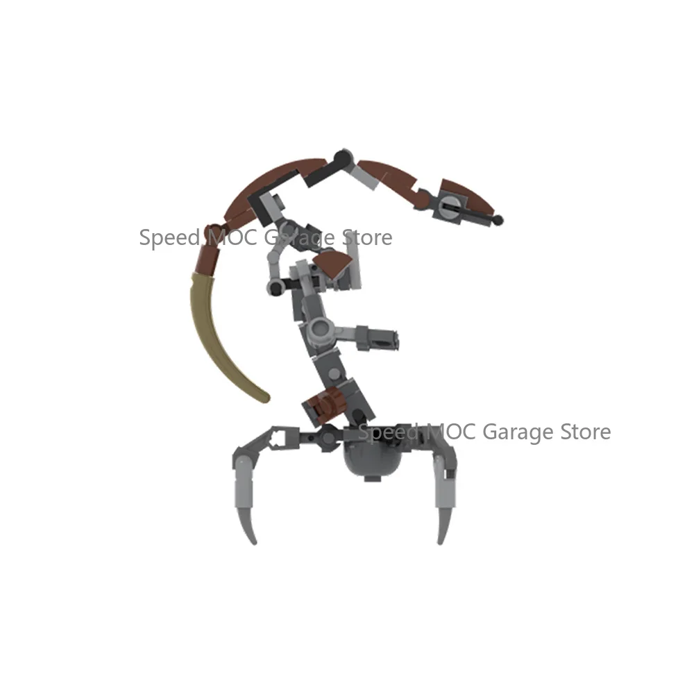 Sci-Fi Multi-Legged Battle Droid MOC Building Blocks Set - Futuristic Combat Robot with Claws & Blasters view 2
