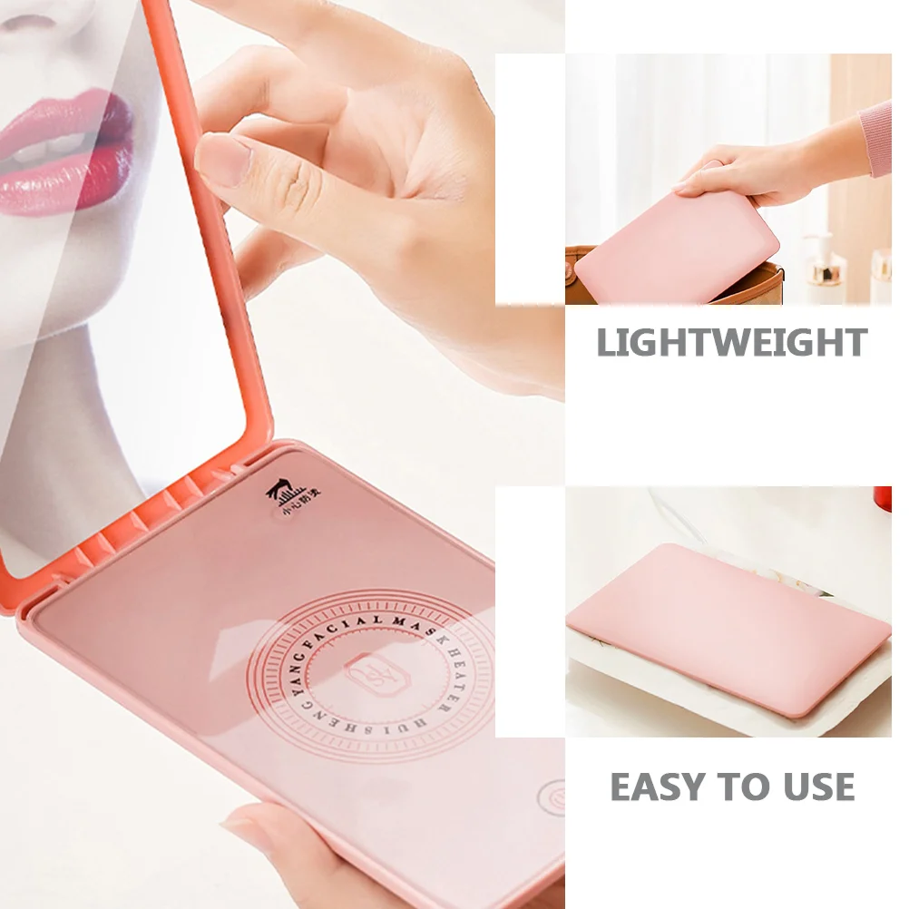 เครื่องทําความร้อนพอกหน้า LED Face USB เครื่องทําความร้อนแบบพกพา Skin Care แต่งหน้ากระจกพร้อมเครื่องพยาบาล