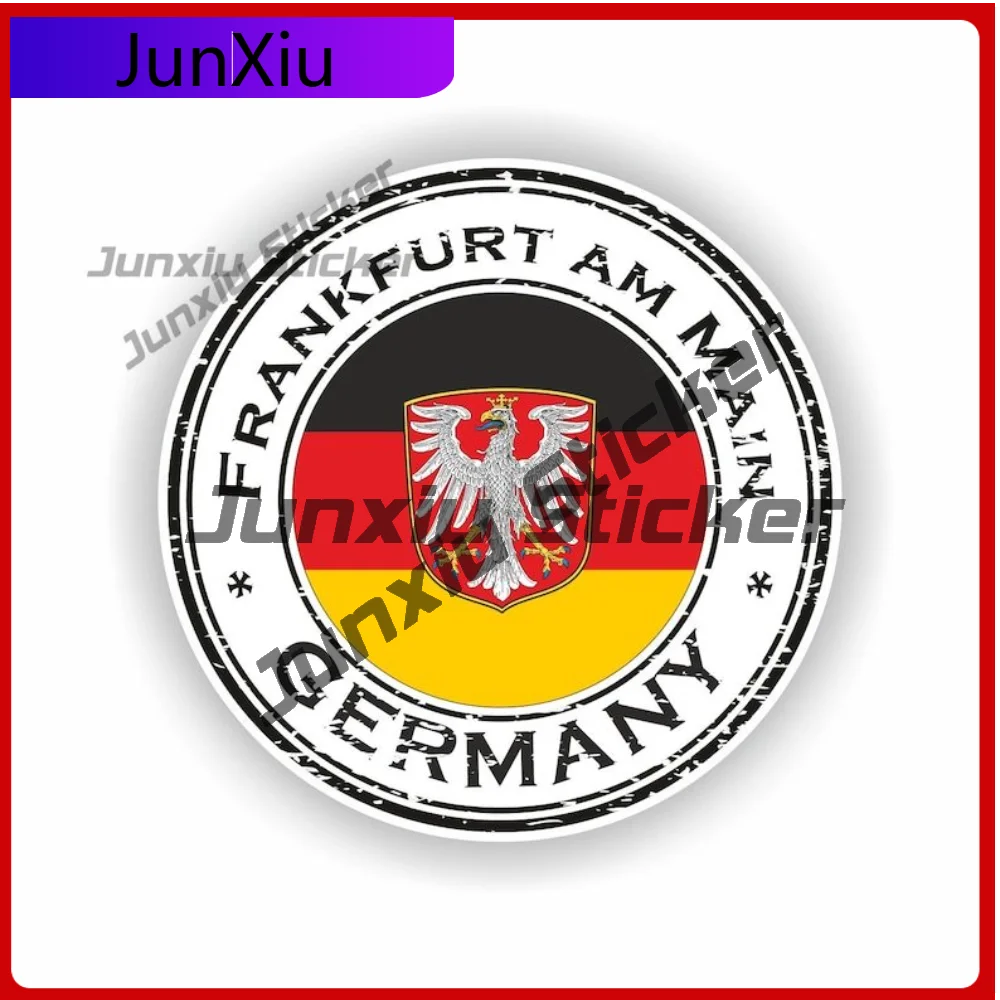 

Frankfurt am Main Germany Coat of Arms Seal Sticker Round Premium Vinyl Decal For Laptop Truck UV Resistant Decoration Auto