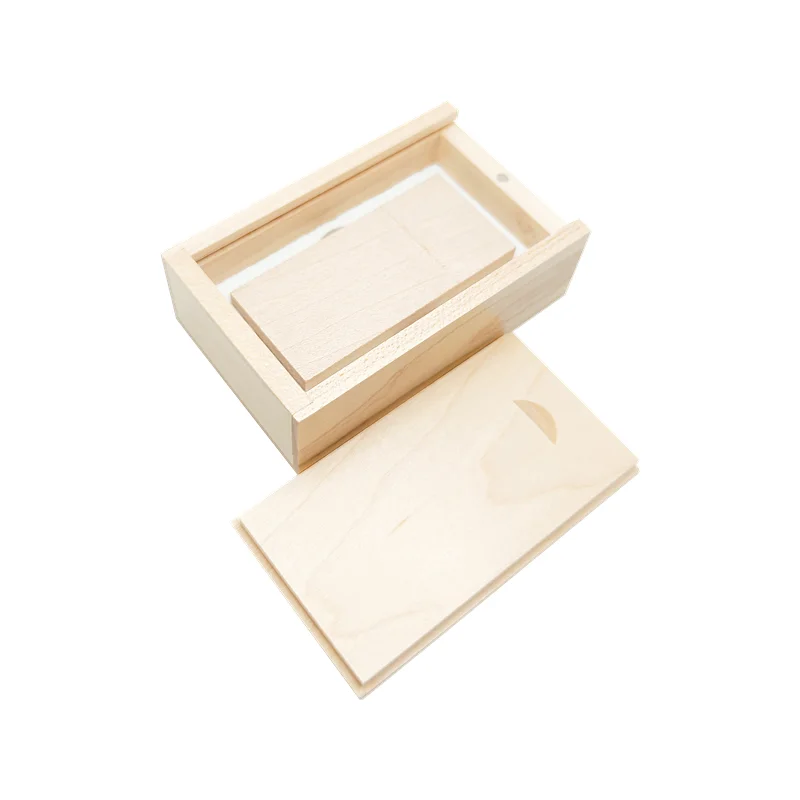 Free Custom Laser Engraving LOGO Maple Rectangle USB 2.0 High-speed Flash Drive 4GB 8GB 16GB 32GB 64GB 128GB and Maple Box