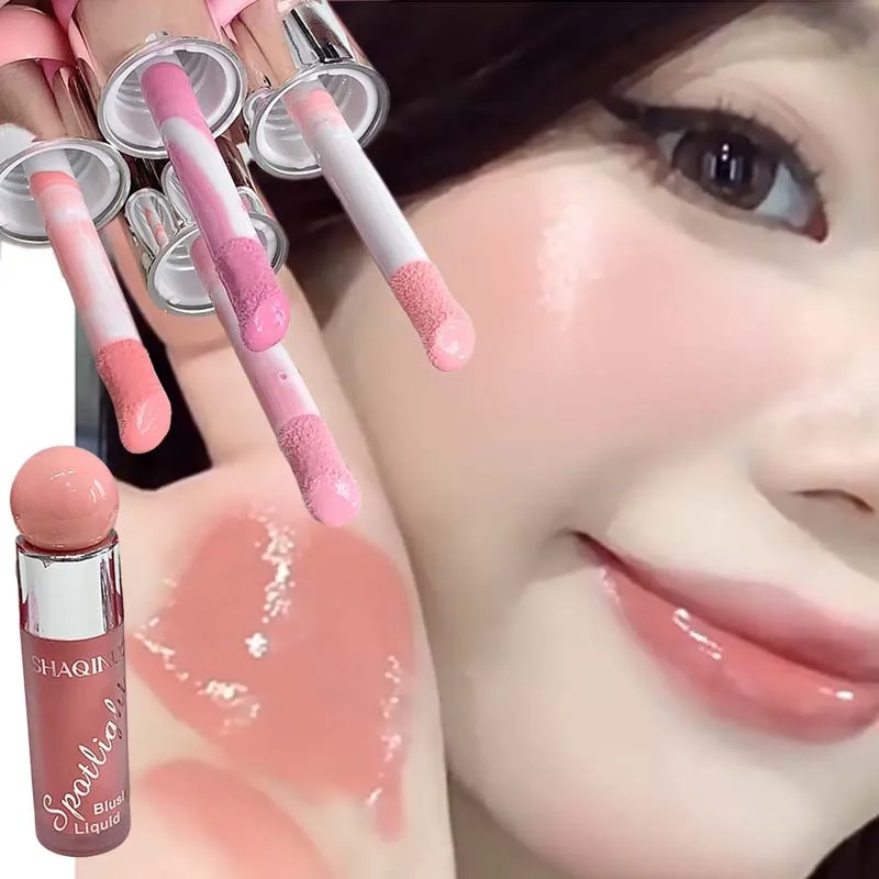 أحمر الخدود السائل ماكياج المياه الخفيفة هلام أحمر الخدود بارد دافئ لهجة NudePink السائل روج تمييز سطع الوجه الكورية نمط ماكياج #5