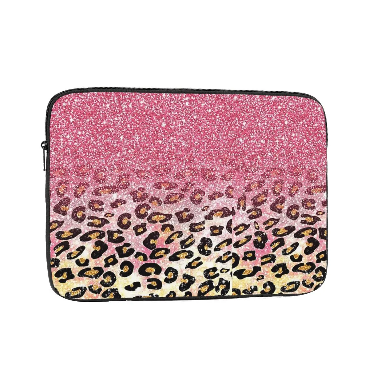 

Bubble Gum Pink Faux Glitter Leopard Animal Print Notebook Laptop Bag Case Pouch For Macbook Air Pro Tablet Shockproof Case Bag